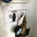 RV motorhome, camper and trailer fresh water system tank filling and maintenance applications RV Water Service Panel Brass Valve MANRV101-RF-3