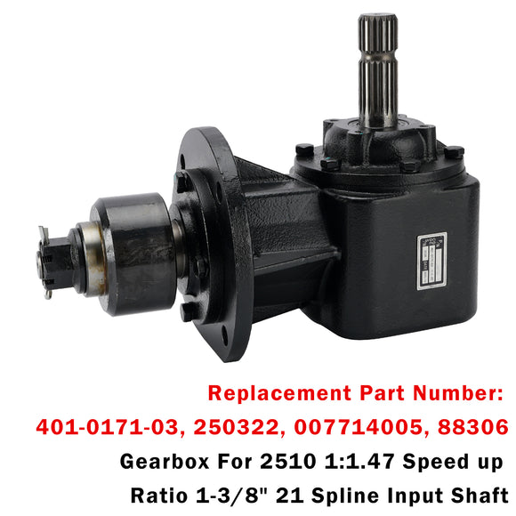 2510 1:1.47 Speed Up Ratio 1-3/8Inch 21 Spline Input Shaft 401-0171-03 Gearbox