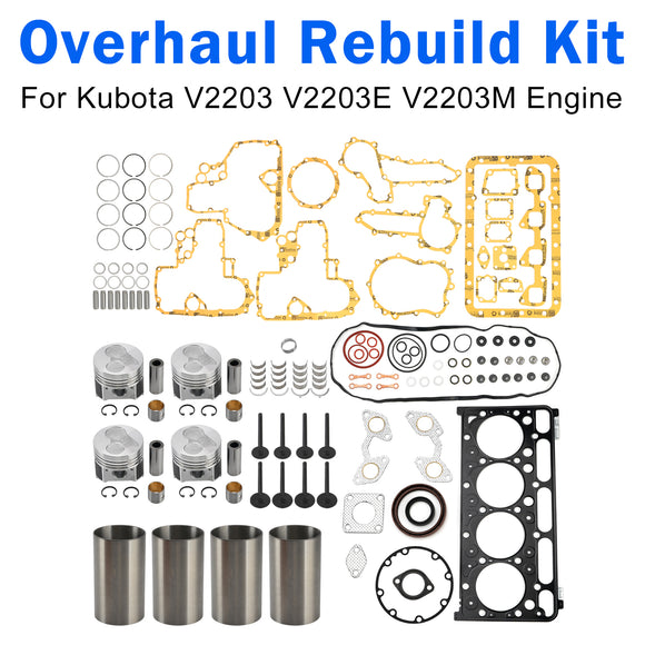 Kubota V2203 V2203E V2203B V2203M Indirect Inject Engine Overhaul Rebuild Kit