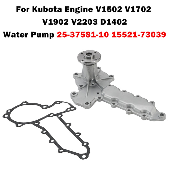 Kubota Tractor L235 L275 L2002 L3350 L355 Excavator KX121-2 161-2 Water Pump 25-37581-10 15521-73039