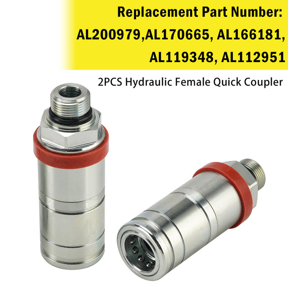 2PCS AL200979 Hydraulic Female Quick Coupler For John Deere 6100 6400 7230