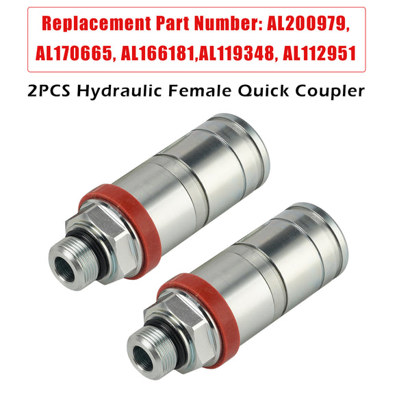2PCS AL200979 Hydraulic Female Quick Coupler For John Deere 6100 6400 7230