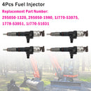 Kubota Excavator: KX080-4, KX080-4S 4Pcs 295050-1980 Fuel Injector 1J770-53050 1J770-53070 1J770-53051-4