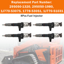 Kubota Excavator: KX080-4, KX080-4S 4Pcs 295050-1980 Fuel Injector 1J770-53050 1J770-53070 1J770-53051-7