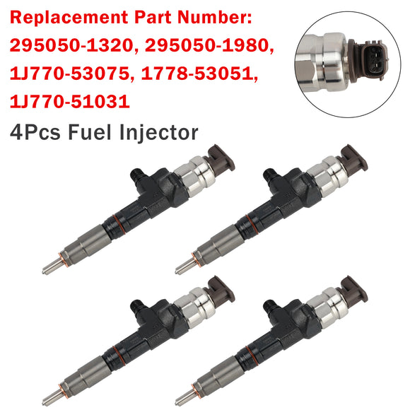 Kubota Compact Track Loader: SVL75-2, SVL75-2C, SVL75-2CA 4Pcs 295050-1980 Fuel Injector 1J770-53050 1J770-53070 1J770-53051