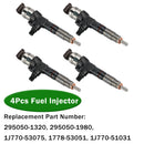 Kubota Skid Steer Loader: SSV75, SSV75C, SSV75P, SSV75PC 4Pcs 295050-1980 Fuel Injector 1J770-53050 1J770-53070 1J770-53051-9