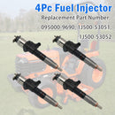 4Pcs 095000-9690 1J500-53051 1J500-53050 1J50053052 Fuel Injector For Kubota-5