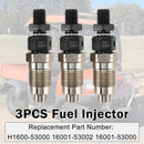 3PCS Fuel Injector For Kubota D722 H1600-53000 16001-53002 16001-53000-6