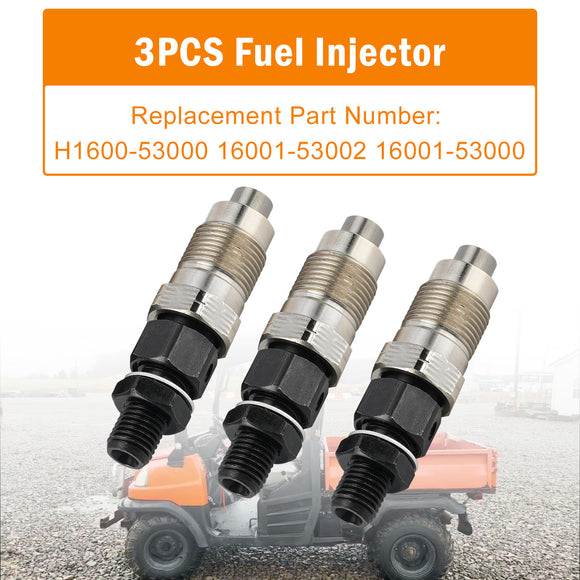 3PCS Fuel Injector For Kubota D722 H1600-53000 16001-53002 16001-53000
