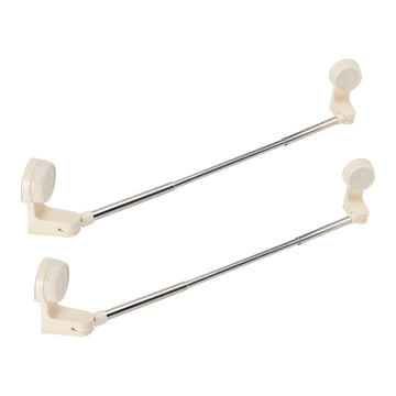 2x RV Shower Corner Storage Bar Adjustable Stainless Steel Rod 11.8 23.6 Inch Camper Trailer Bath Organizer
