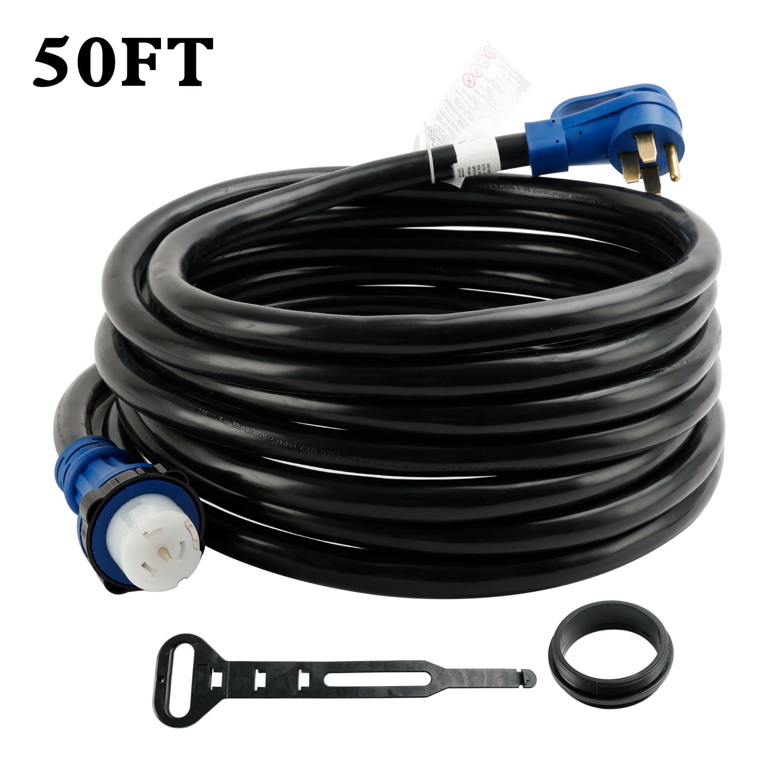 UL Listed 50 Amp 50 Ft RV/Generator Cord With Locking Connector For RV Camper