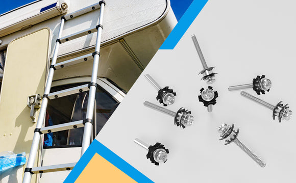 Kit de réparation d'échelle de camping-car, ensemble de 8 écrous, pièces de camping-car en acier inoxydable, remorque de camping-car, entraîneur