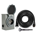 50Amp Generator Cord 25FT+Power Inlet Box RV Extension Cord Waterproof Combo Kit-1