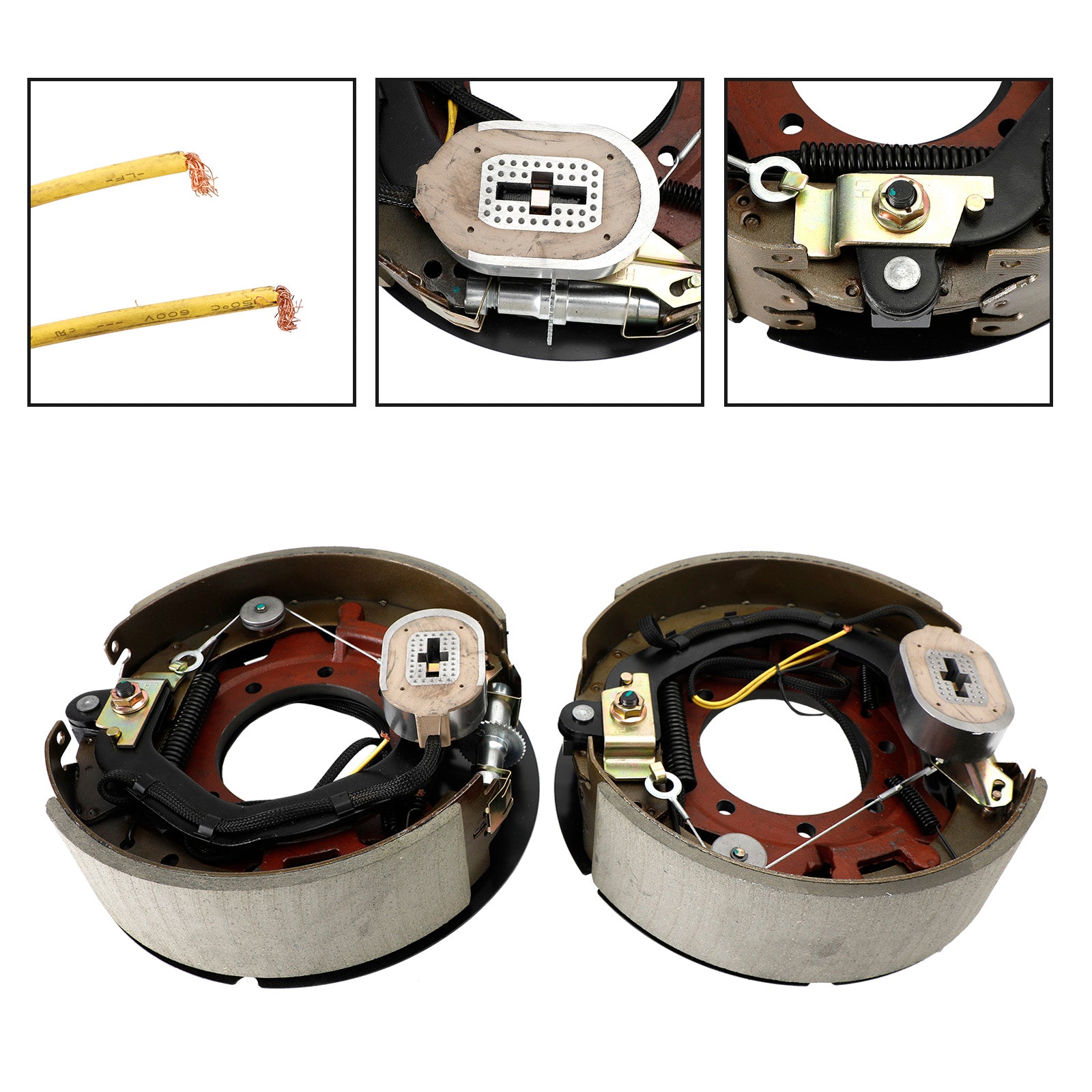 Self-Adjusting 12-1/4" Electric Trailer Brake Kit with Shields - Left/Right Hand for 10K Capacity - 0