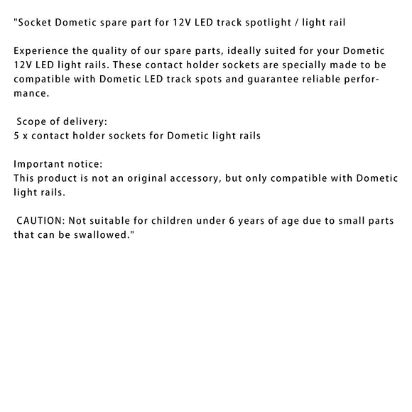 5 x Contact Holder Base Fit For Dometic 12V LED Track Spotlight/Light Rail