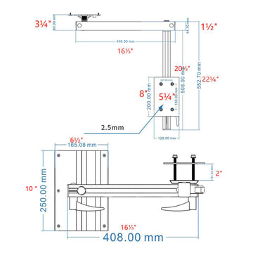 RV Table Leg adjust 360 Degree Swivel Marine folding Campervans motorhome Table Leg - 0