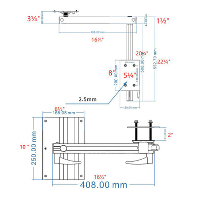 RV Table Leg adjust 360 Degree Swivel Marine folding Campervans motorhome Table Leg - 0