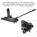 Low Profile Floor Jack 2.5 Ton (5500 lbs)  3.35"-14.17" Height Lifting Range-3