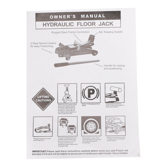Low Profile Floor Jack 2.5 Ton (5500 lbs)  3.35"-14.17" Height Lifting Range