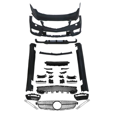 Mercedes Benz 2012-2014 W204 C-Class Upgrade C63 Style Front Rear Bumper Body Kit