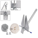 Hot-Dipped Boat Anchor Kit 10Lbs Sliding Anchor & Rope Set Silver Fits For Boat-3
