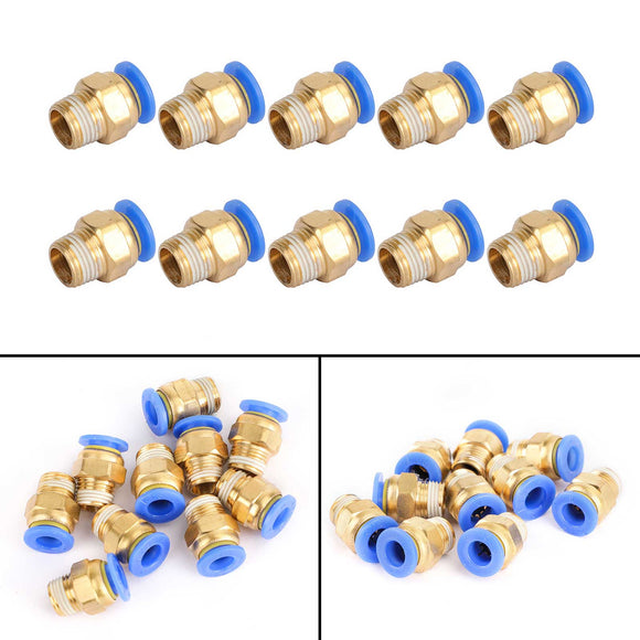 10x Pneumatic 6mm Tube X 1/8Inch NPT Male Connector Push In To Air Connect Fitting
