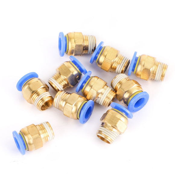10x Pneumatic 6mm Tube X 1/8Inch NPT Male Connector Push In To Air Connect Fitting