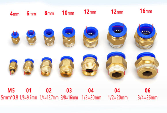 10 Pieces Pneumatic 6mm Tube X 1/4Inch Npt Male Connector Push To Connect Fitting