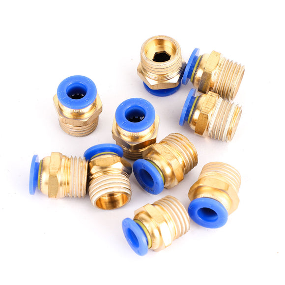 10 Pieces Pneumatic 6mm Tube X 1/4Inch Npt Male Connector Push To Connect Fitting