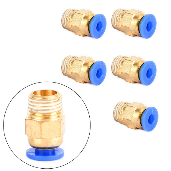 5Pcs Male Straight Push In To Connect Air Fitting Tube OD 4mm x NPT 1/8Inch