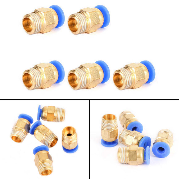 5Pcs Male Straight Push In To Connect Air Fitting Tube OD 4mm x NPT 1/8Inch