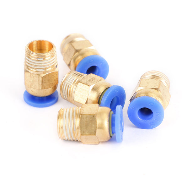 5Pcs Male Straight Push In To Connect Air Fitting Tube OD 4mm x NPT 1/8Inch