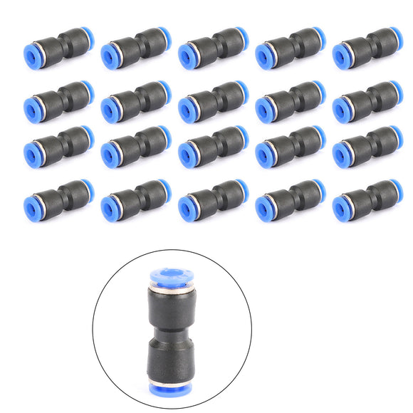 20Pcs Air Pneumatic 1/4Inch to 1/4Inch Straight Push in Connectors Quick
