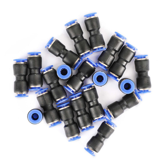 20Pcs Air Pneumatic 1/4Inch to 1/4Inch Straight Push in Connectors Quick