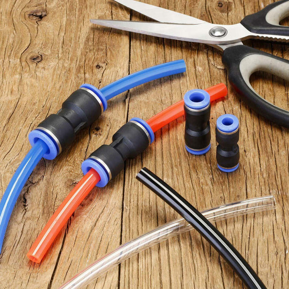 20Pcs Air Pneumatic 1/4Inch to 1/4Inch Straight Push in Connectors Quick