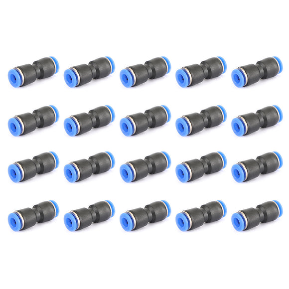 20Pcs Air Pneumatic 1/4Inch to 1/4Inch Straight Push in Connectors Quick