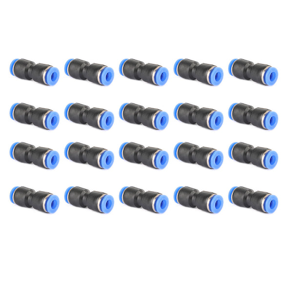 20Pcs Air Pneumatic 1/4Inch to 1/4Inch Straight Push in Connectors Quick