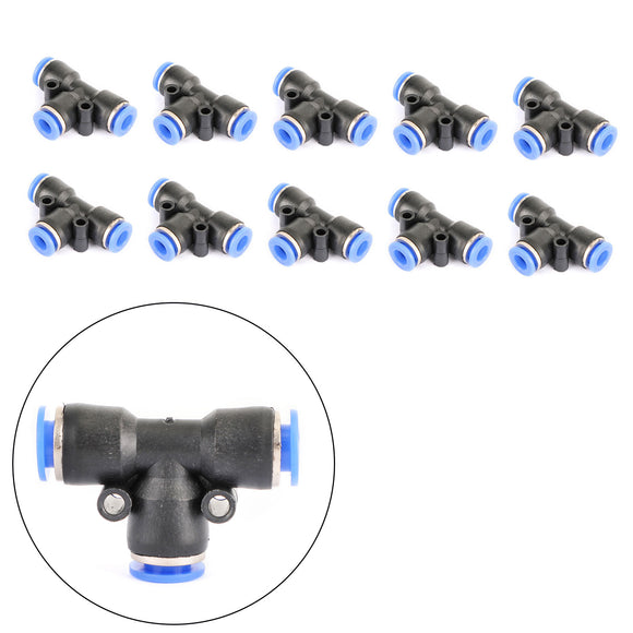 10PCS Pneumatic Air Quick Push to Connect Fitting 6 mm OD InchTInch Tee Tube 6mm