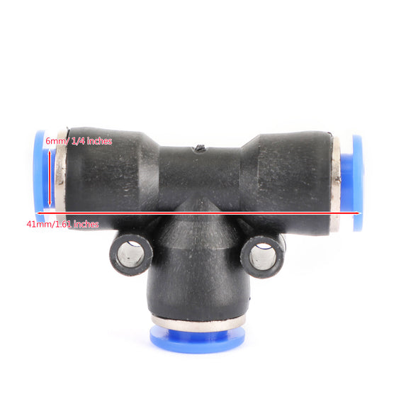 10PCS Pneumatic Air Quick Push to Connect Fitting 6 mm OD InchTInch Tee Tube 6mm