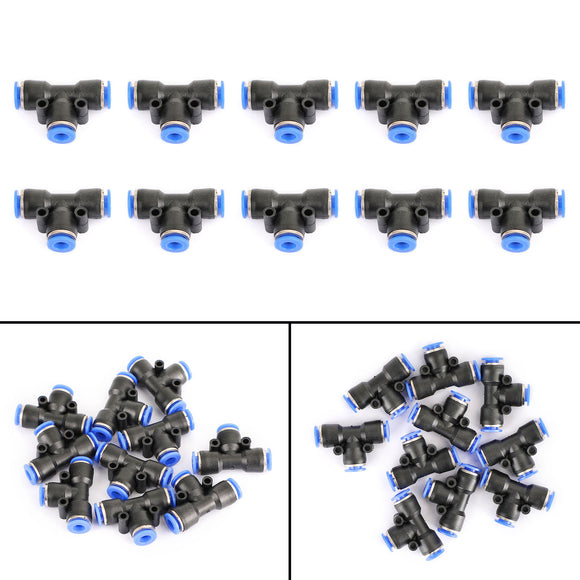 10PCS Pneumatic Air Quick Push to Connect Fitting 6 mm OD InchTInch Tee Tube 6mm