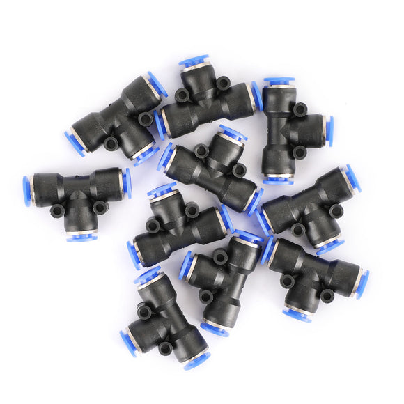 10PCS Pneumatic Air Quick Push to Connect Fitting 6 mm OD InchTInch Tee Tube 6mm
