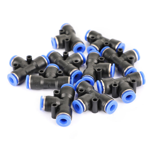 10PCS Pneumatic Air Quick Push to Connect Fitting 6 mm OD InchTInch Tee Tube 6mm