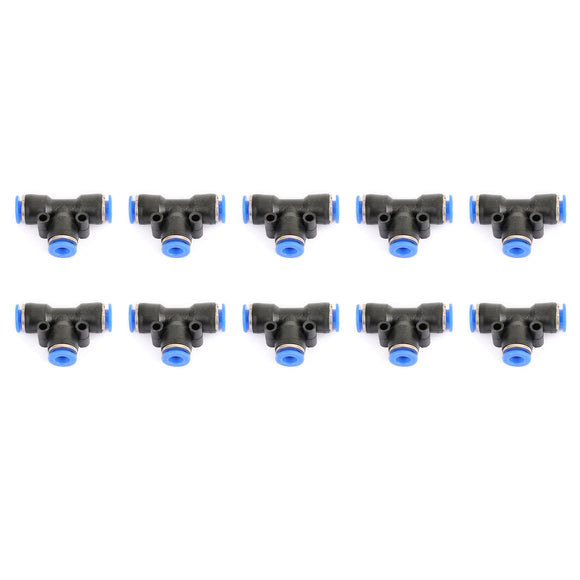 10PCS Pneumatic Air Quick Push to Connect Fitting 6 mm OD InchTInch Tee Tube 6mm