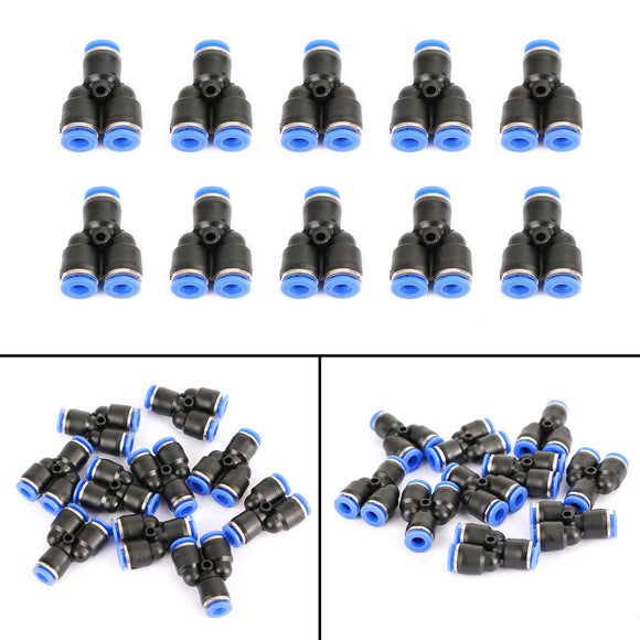4PCS Pneumatic Air Quick Push to Connect Fitting 6mm OD InchYInch Split Tube