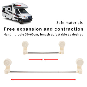 2x RV Shower Corner Storage Bar Adjustable Stainless Steel Rod 11.8-23.6 inches - 0