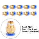 10x Pneumatic 6mm Tube X 1/8Inch NPT Male Connector Push In To Air Connect Fitting-2