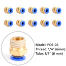 10 Pieces Pneumatic 6mm Tube X 1/4Inch Npt Male Connector Push To Connect Fitting-2