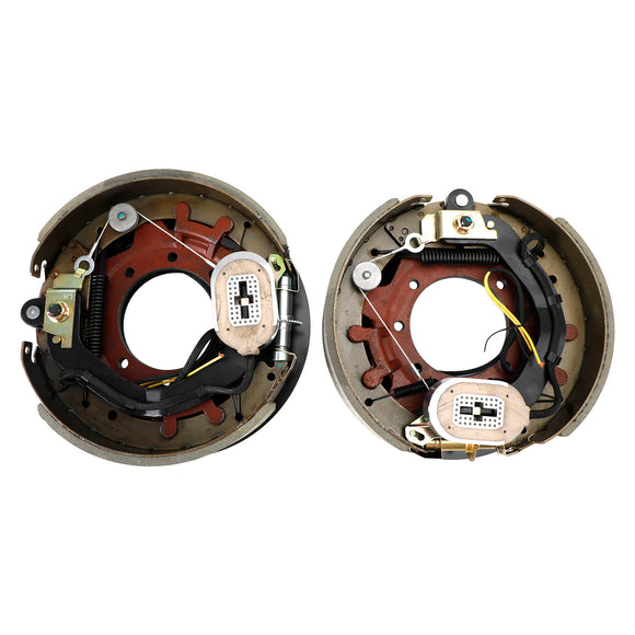Self-Adjusting 12-1/4" Electric Trailer Brake Kit with Shields - Left/Right Hand for 10K Capacity