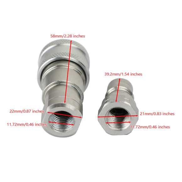 1 Sets 1/4Inch NPT ISO 7241-B Quick Disconnect Hydraulic Couplings / Couplers