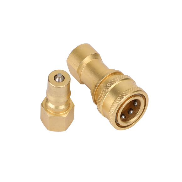 1 Sets 1/4Inch NPT ISO 7241-B Quick Disconnect Hydraulic Couplings/Couplers Brass
